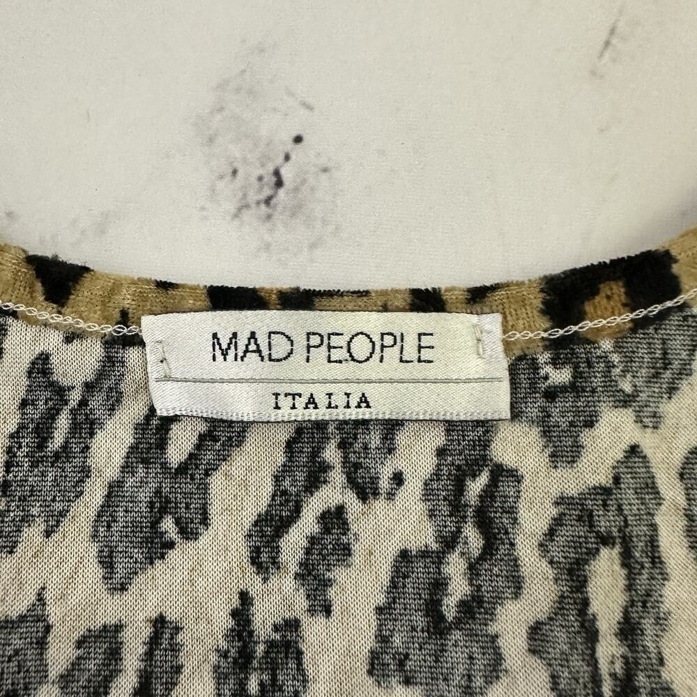 Mad People Womens Vintage Y2k Baby Tank Top Size M Leopard Velvet Animal - Picture 4 of 8